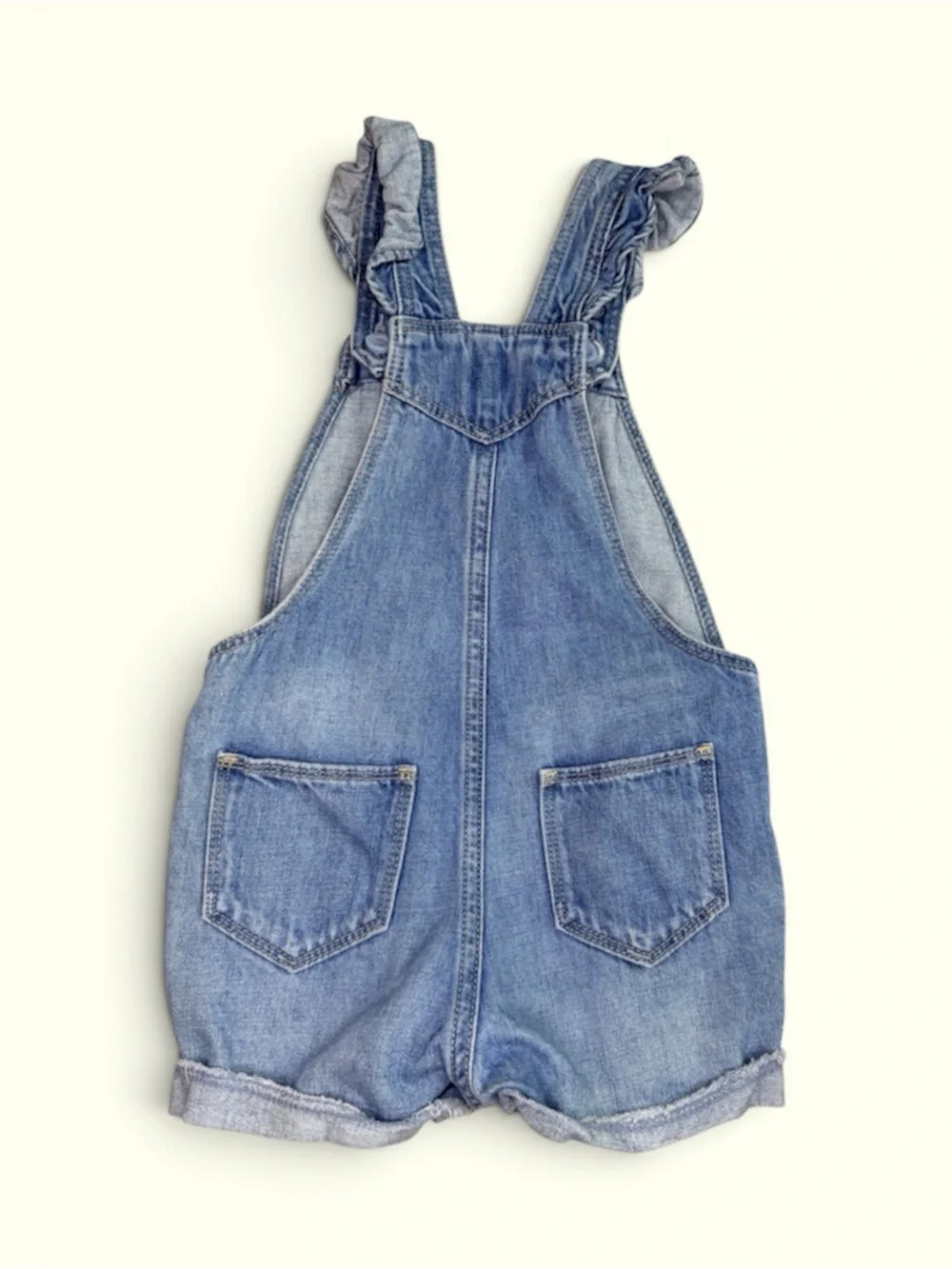 GAP Toddler Girls Denim Ruffle Shortalls (4Years)